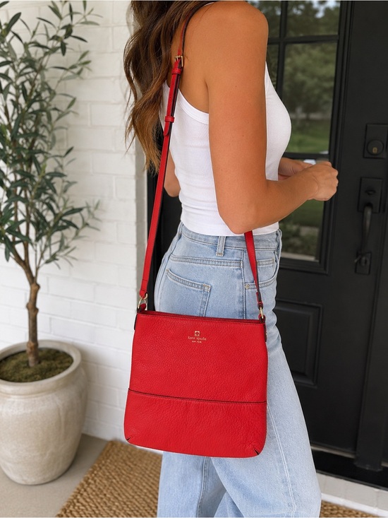kate spade Handbags - Kate Spade New York Southport Avenue Cora Red Pebbled Leather Crossbody Bag